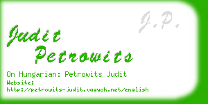 judit petrowits business card
